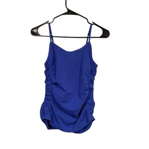 Nordstrom classiques entier blue tank top with ruched sides size L
